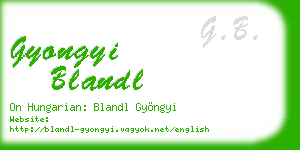 gyongyi blandl business card