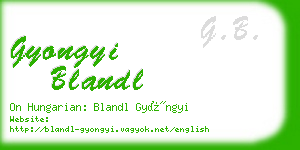 gyongyi blandl business card